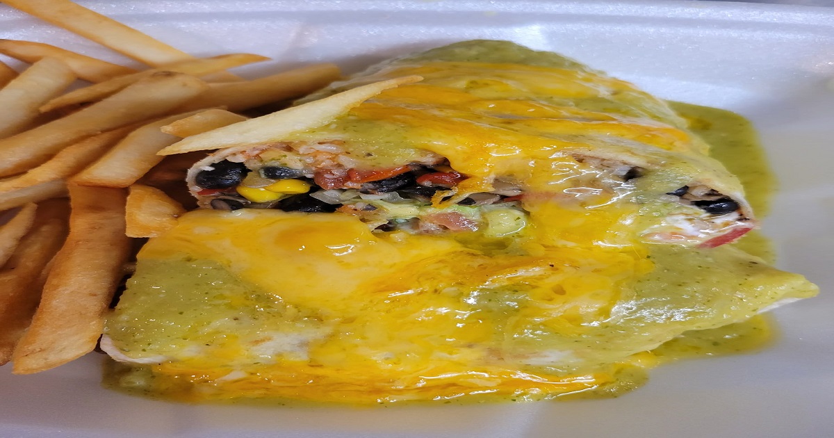 Veggie burrito food